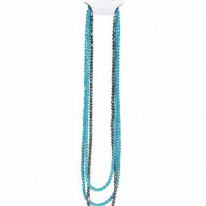 Elegant turquoise and gunmetal waist beads