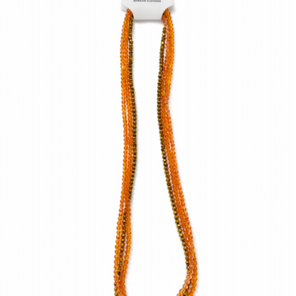 Orange and gold Crystal waist beads