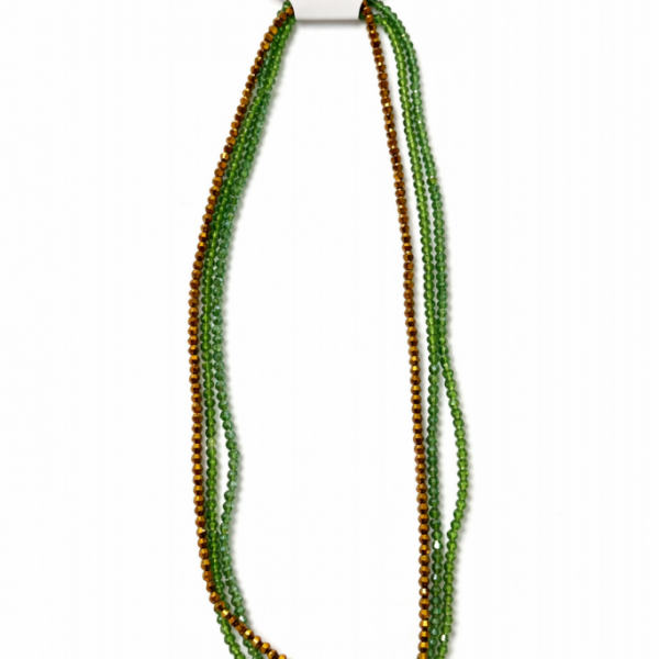 Green and gold crystal waist beads