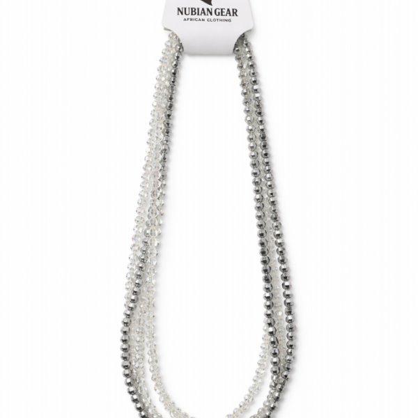 white and silver crystal waist beads