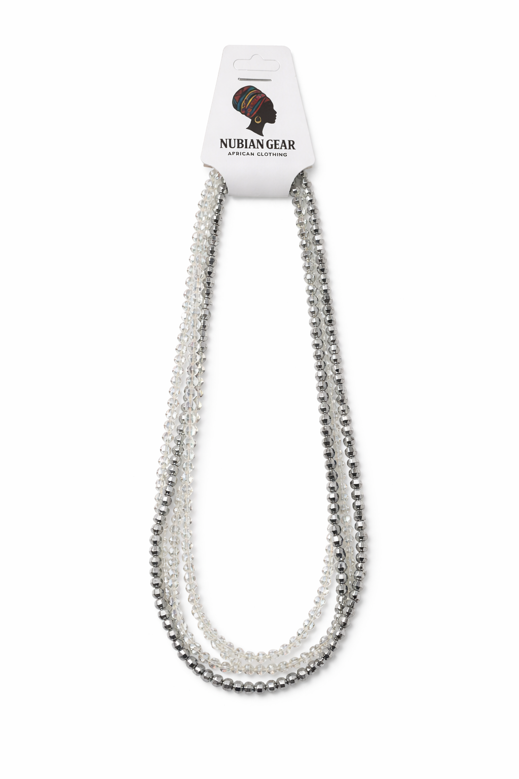 white and silver crystal waist beads